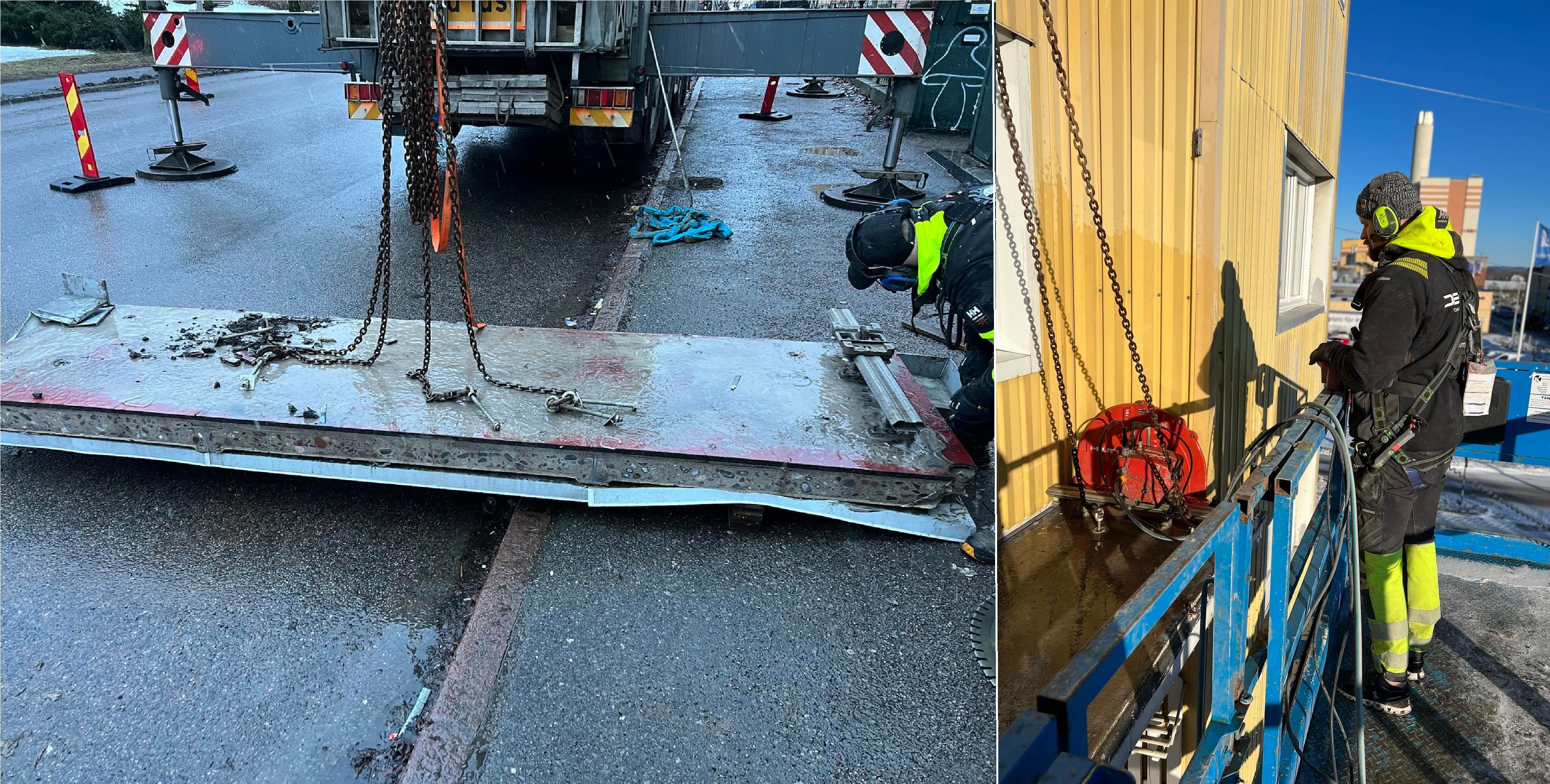 Sågning av balkonger, Lindövägen Norrköping